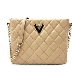 Valentino Orlandi Quilted Tan Crossbody Bag